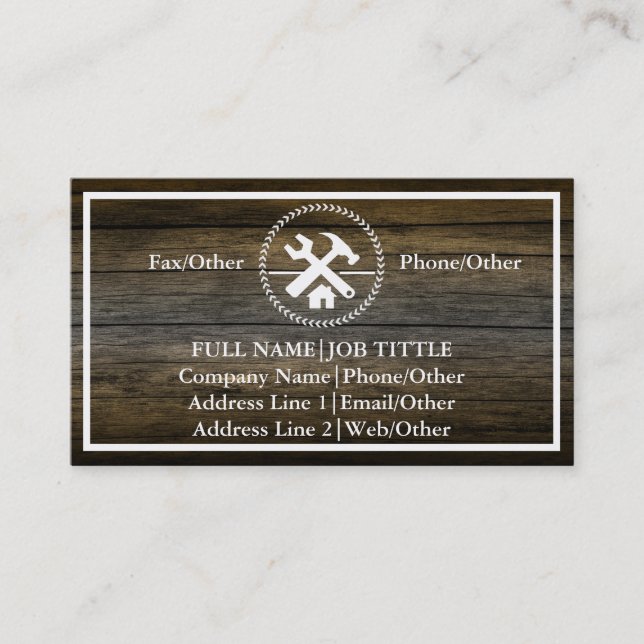 Professional Builder Carpenter Tools Woodworking Business Card (Front)