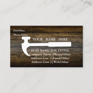 Professional Builder Carpenter Tools Woodworking Business Card