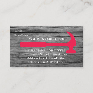 Professional Builder Carpenter Tools Woodworking Business Card