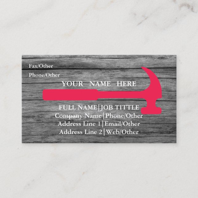 Professional Builder Carpenter Tools Woodworking Business Card (Front)