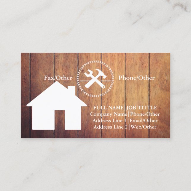 Professional Builder Carpenter Tools Woodworking Business Card (Front)