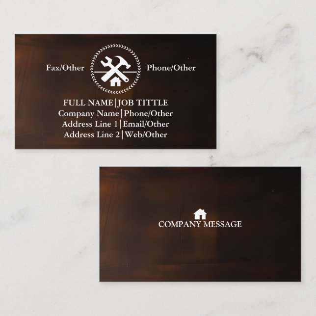 Professional Builder Carpenter Tools Woodworking Business Card (Front/Back)