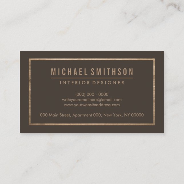 Professional Builder Carpenter Wooden Business Card (Back)