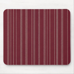 Professional Burgundy and Cream Pinstripe Pattern Mouse Mat