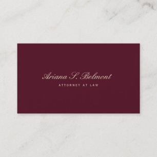 Professional Burgundy Elegant Attorney  Business Card