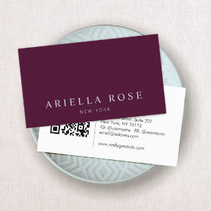 Professional Burgundy, Modern Elegant Wine Colour Business Card