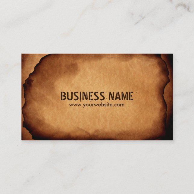 Professional Burned Paper Business Cards (Front)