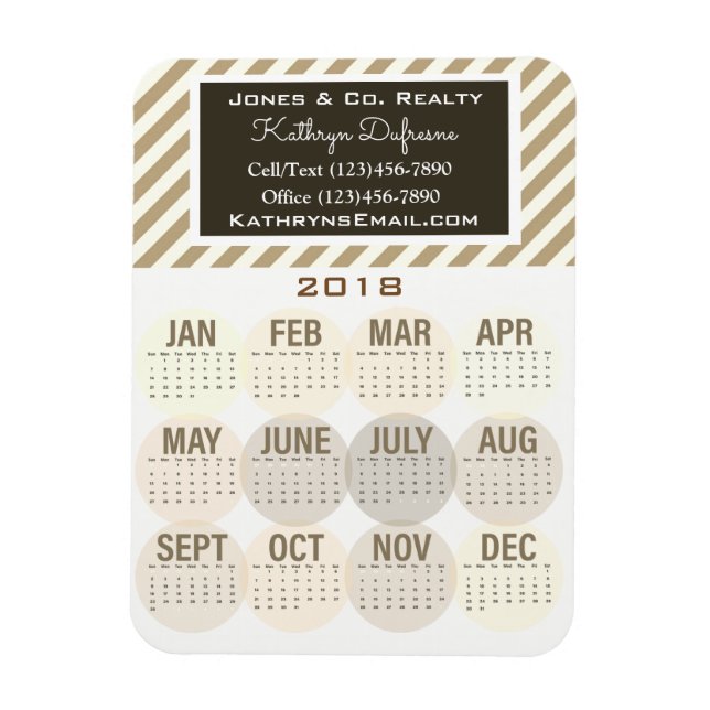 Professional Business 2018 Calendar Magnet (Vertical)
