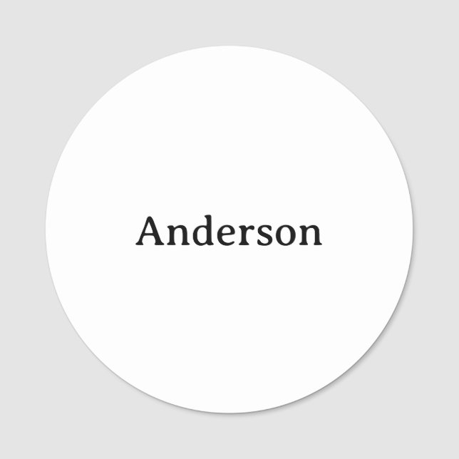 Professional Business 3" Round Classic  Name Tag (Front)