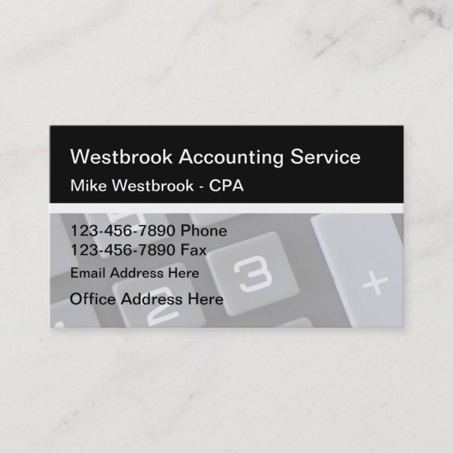 Professional Business Accountant Business Card (Front)