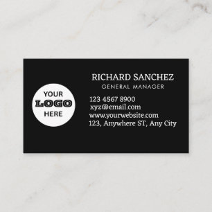 Professional Business Black One Side Print Card