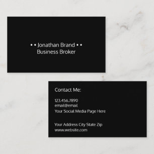 Professional Business Broker Business Cards