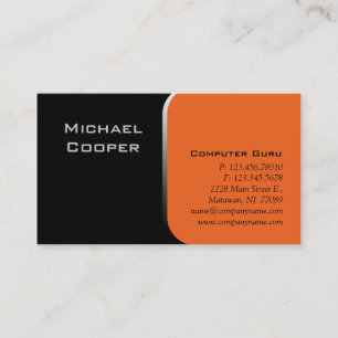 Professional Business Card Computer Orange