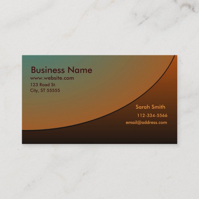 Professional Business Card Copper Shades (Front)