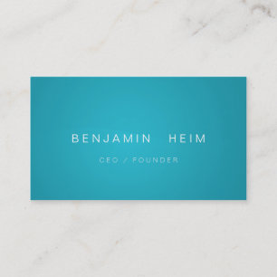 Professional business card cyan/white