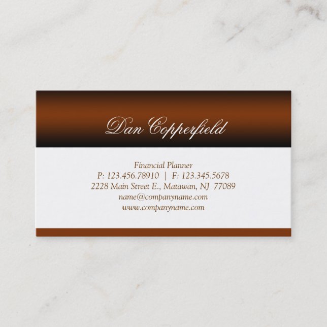 Professional Business Card Financial Planner 2 (Front)