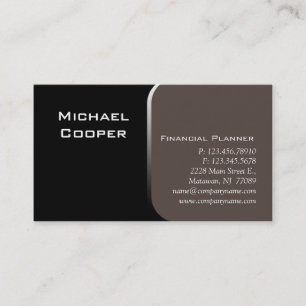 Professional Business Card Financial Planner Taupe