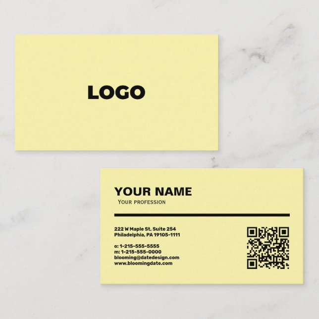 Professional Business Card for Entrepreneur (Front/Back)