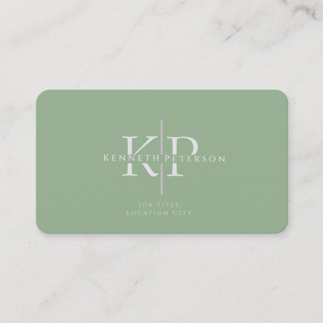 Professional Business Card Monogram Initials (Front)