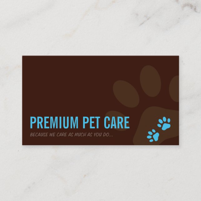 PROFESSIONAL BUSINESS CARD pet care aqua blue (Front)