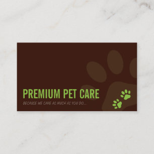 PROFESSIONAL BUSINESS CARD pet care lime green
