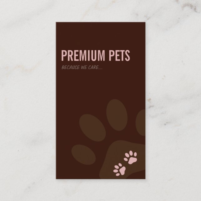 PROFESSIONAL BUSINESS CARD pet care pale pink (Front)