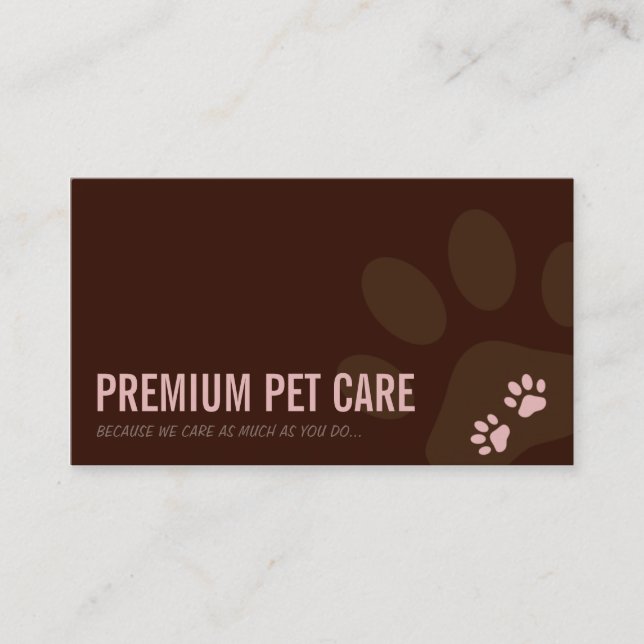 PROFESSIONAL BUSINESS CARD pet care pale pink (Front)