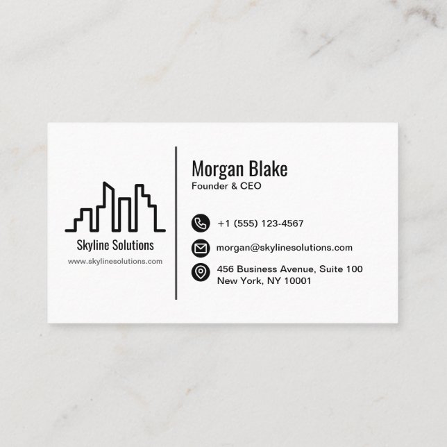 Professional Business Card with Minimalist Design (Back)