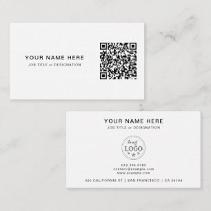 Professional Business Card with QR Code & Logo