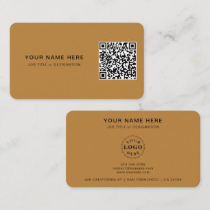 Professional Business Card with QR Code & Logo