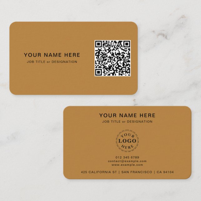 Professional Business Card with QR Code & Logo (Front/Back)