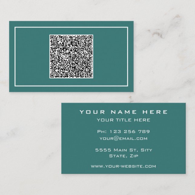 Professional Business Card with QR Code Scan Info (Front/Back)