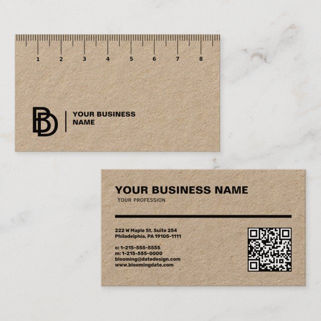 Professional Business Card with Ruler (cm) (Front/Back)
