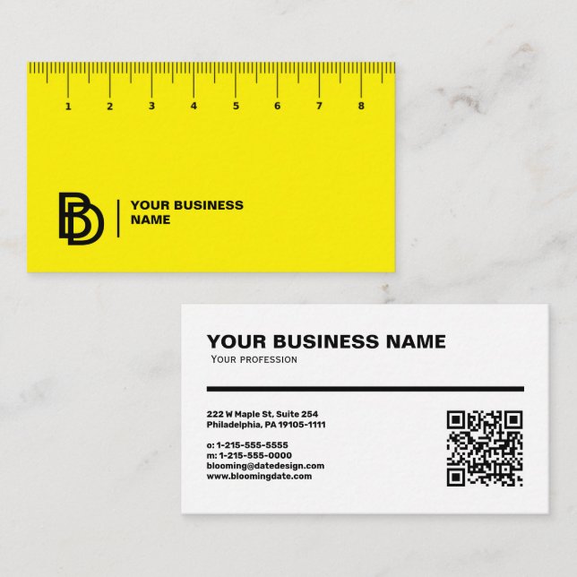 Professional Business Card with Ruler (cm) (Front/Back)