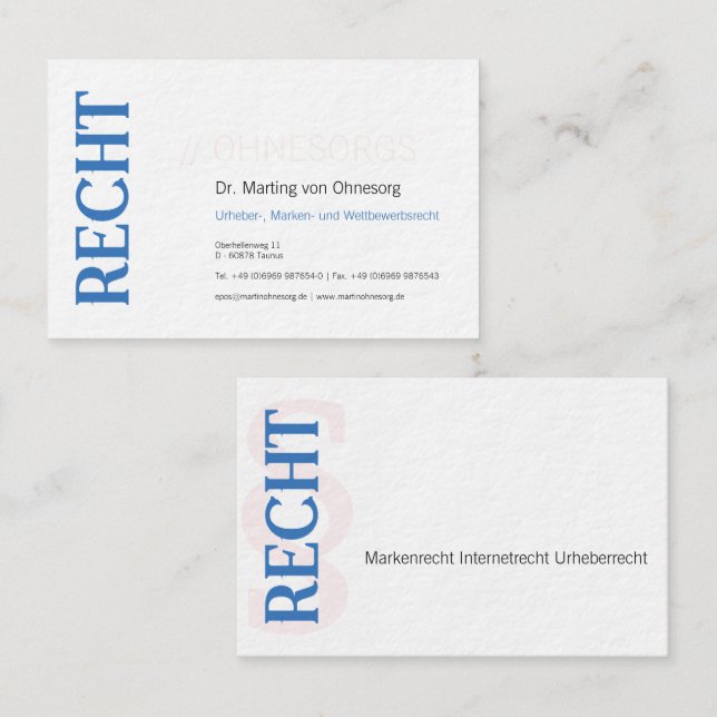 Professional Business Cards blue and white (Front/Back)