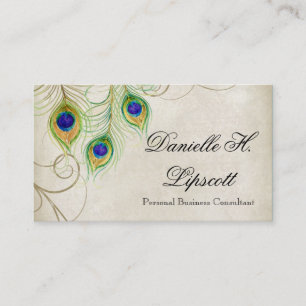 Professional Business Cards - Peacock Feathers