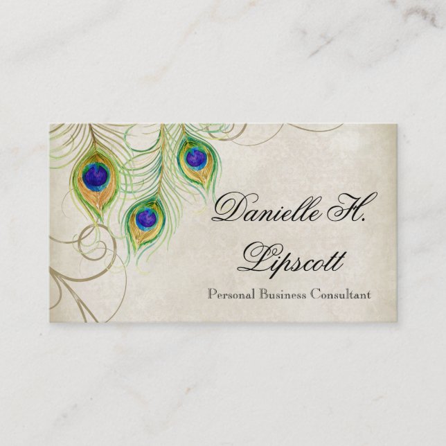 Professional Business Cards - Peacock Feathers (Front)