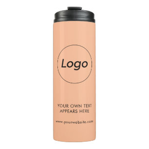 Professional Business Company Corporate Logo Peach Thermal Tumbler