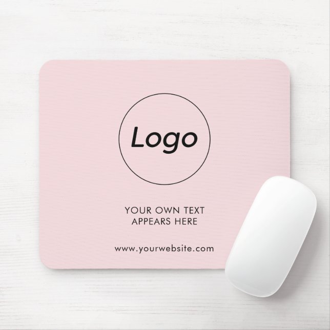 Professional Business Company Corporate Logo Pink Mouse Mat (With Mouse)