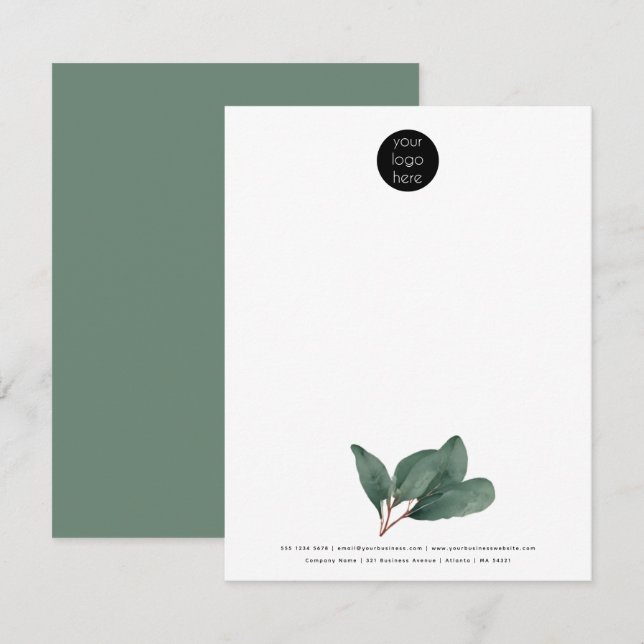 Professional Business Company Logo Eucalyptus  Card (Front/Back)