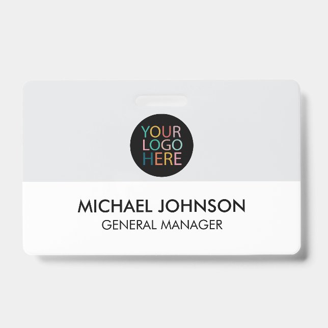 Professional Business Custom Company Logo & Text   ID Badge (Front)