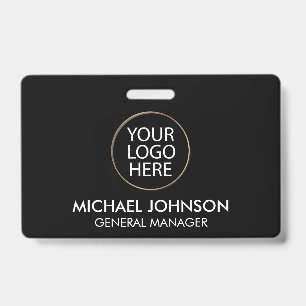 Professional Business Custom Company Logo & Text   ID Badge