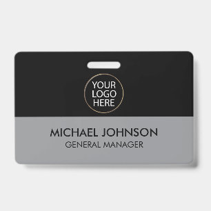 Professional Business Custom Company Logo & Text ID Badge