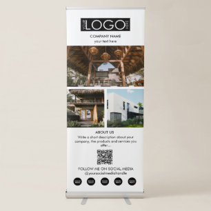 Professional Business Event 3 Photos Social Media Retractable Banner