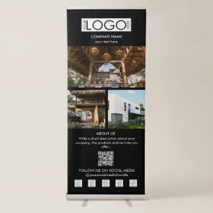 Professional Business Event 3 Photos Social Media  Retractable Banner