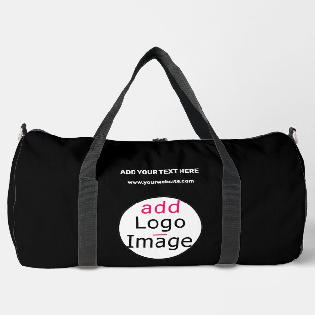 Professional Business Extravagant Black Custom Duffle Bag (Front)