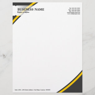 Professional Business Grey Yellow Letterhead