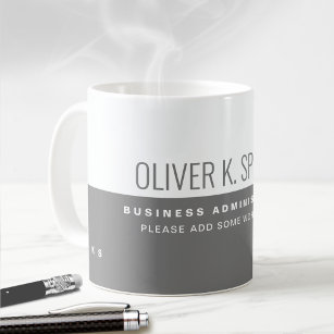 Professional (business) half-grey half-white coffe coffee mug