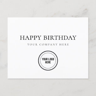 Professional Business Happy Birthday Add Logo Postcard