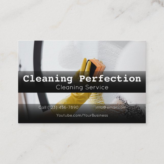 Professional Business Home Cleaning Service Business Card (Back)
